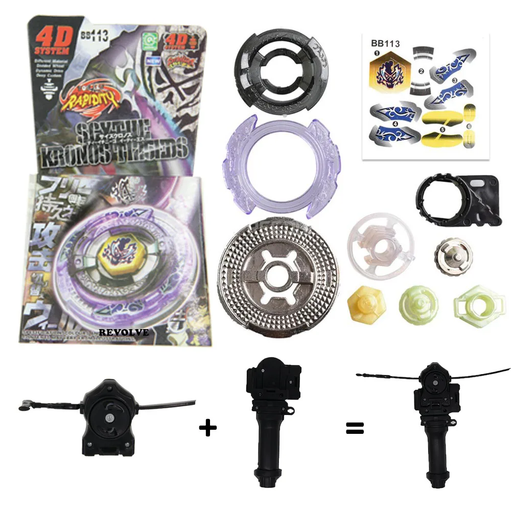 B-X TOUPIE BURST BEYBLADE BURST rise hypersphere vortex climb battle set Scythe Kronos T125EDS BB113 con agarre + cuerda de tracción negra