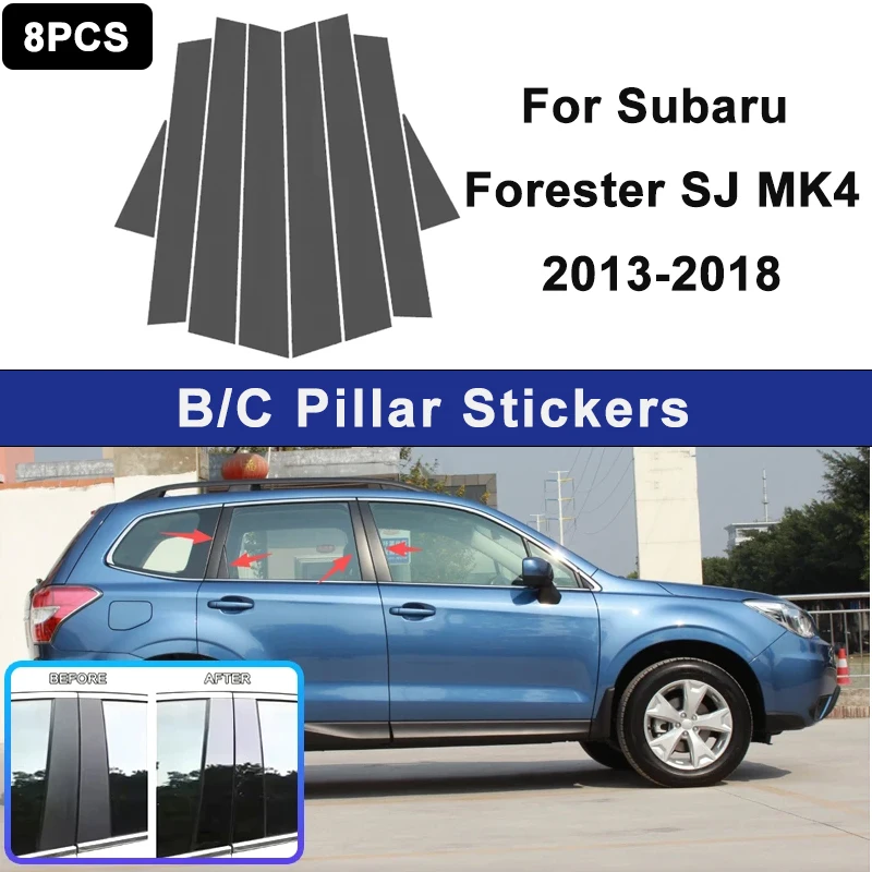 

For Subaru Forester SJ MK4 2013-2018 Window B C Pillar Post Cover Trim Stickers Door Column Decorative Exterior Accessories