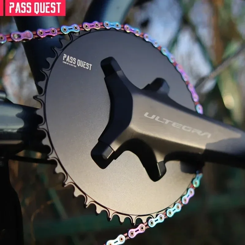 PASS QUEST 110BCD 4-Bolt Chainring AERO Chainwheel for SHIMANO UT R8100 Narrow Wide Chainring 9/10/11/12S