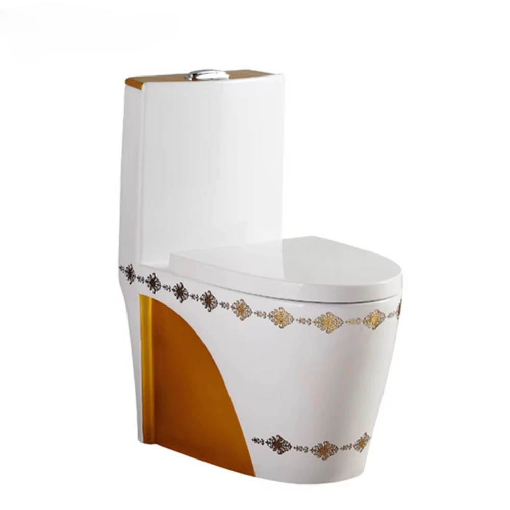xx-Middle East Style Luxury Design One Piece Gold Plated Toilet