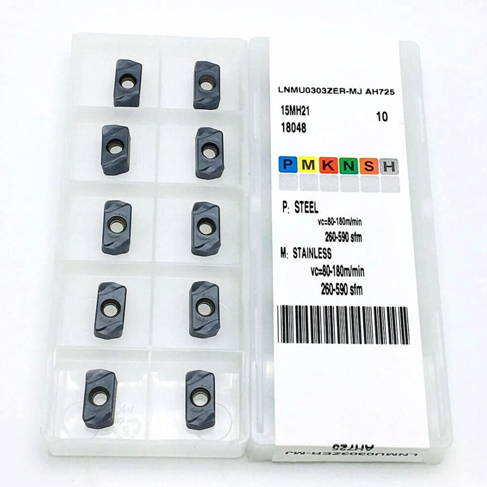 

10Pcs LNMU03 LNMU0303ZER-MJ AH725 Carbide Milling Cutter Insert CNC Milling Slotting Turning Tools For EXN03R Processing