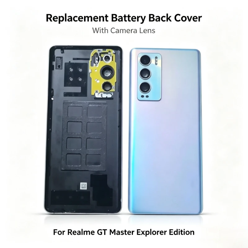 Replacement Back Glass Cover With Camera Lens For Realme GT Master Explorer Edition Battery Rear Housing Door Repair Spare Part