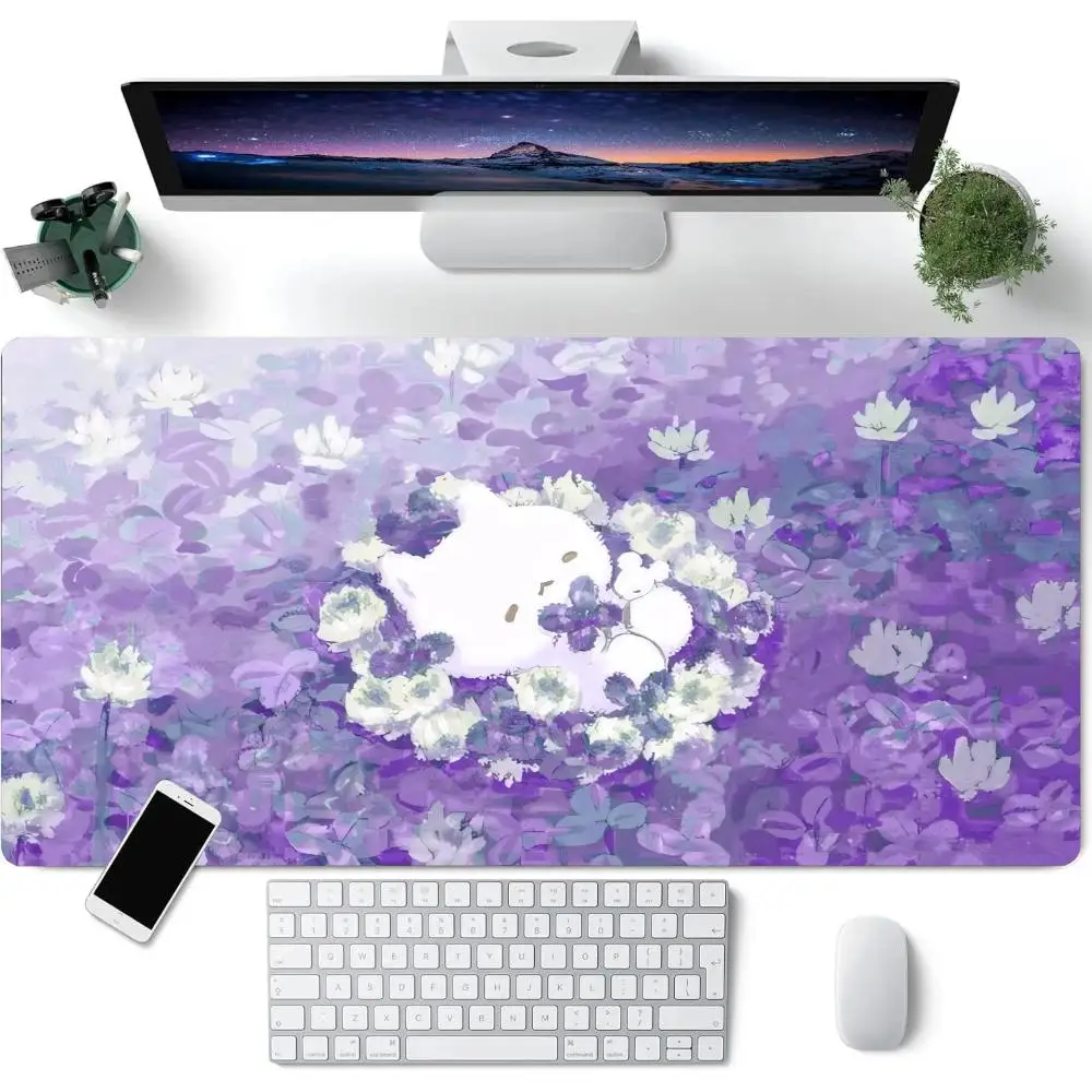 

Cute cartoon cat Mouse Pad Large Computer Office Game Table Mats XXL Rubber Anti-slip Gaming Keyboard Mousepads Long Desk Pads