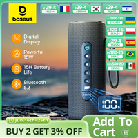 Baseus AeQur 30 Air Portable Wireless Speaker Bluetooth 5.3 TWS Pairing Digital Display 15H Audio Playback Camping Soundbox IPX5