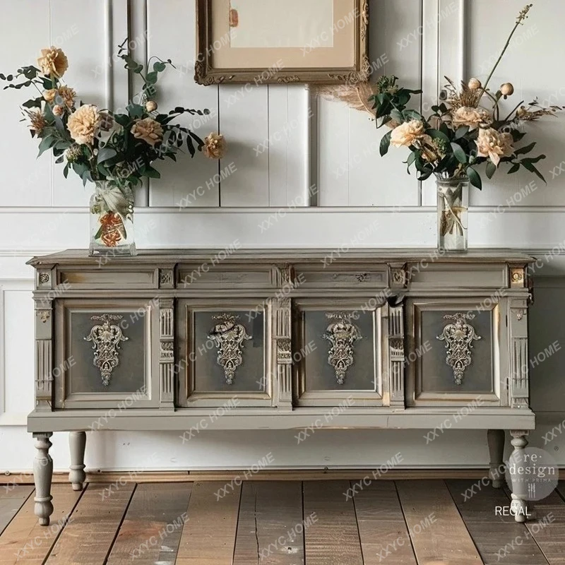 

solid wood carving flower dining side cabinet neoclassical art old