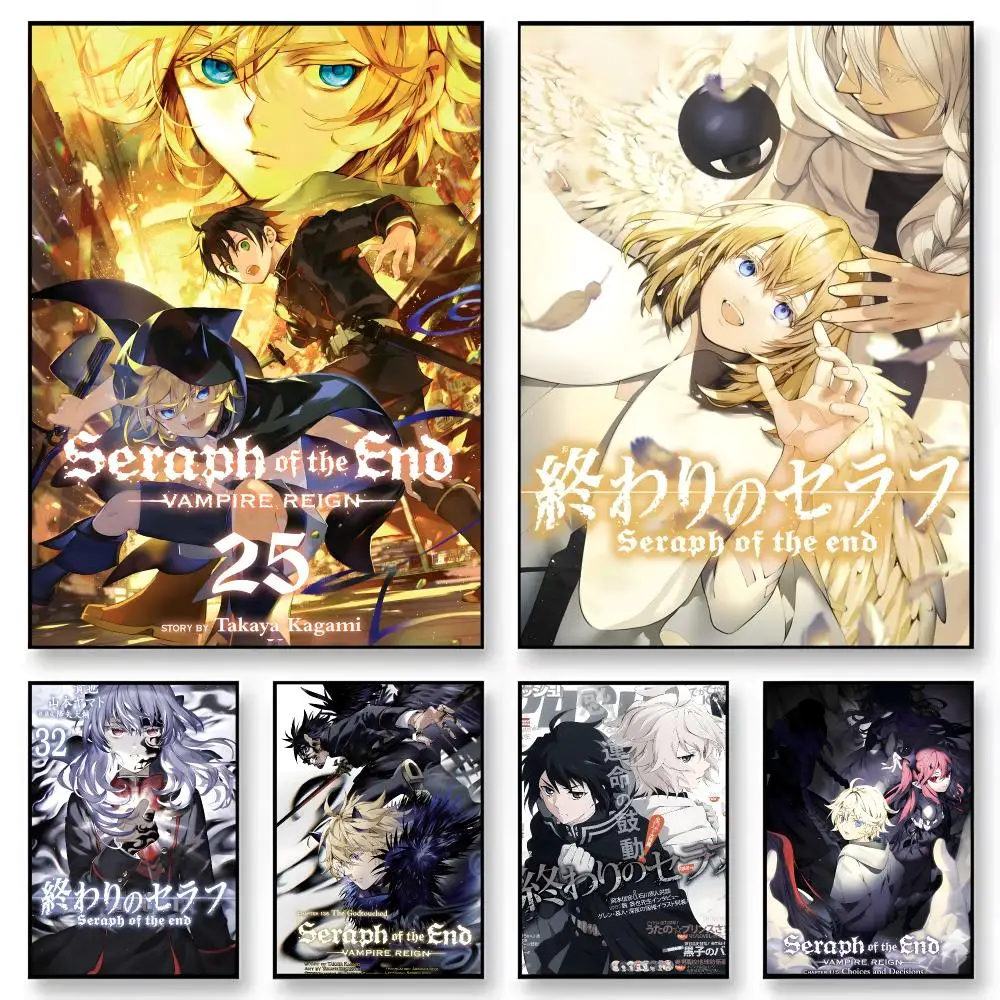 Anime Seraph of the End Poster  Character Print Japanese Graphic Streaming Film Style Wall Artwork Bedroom Decor