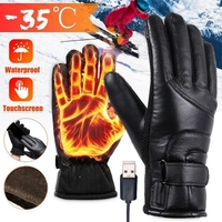 Electric Heated Gloves Rechargeable USB Hand Warmer Heating Gloves Winter Motorcycle Thermal Touch Screen Bike Gloves Waterproof