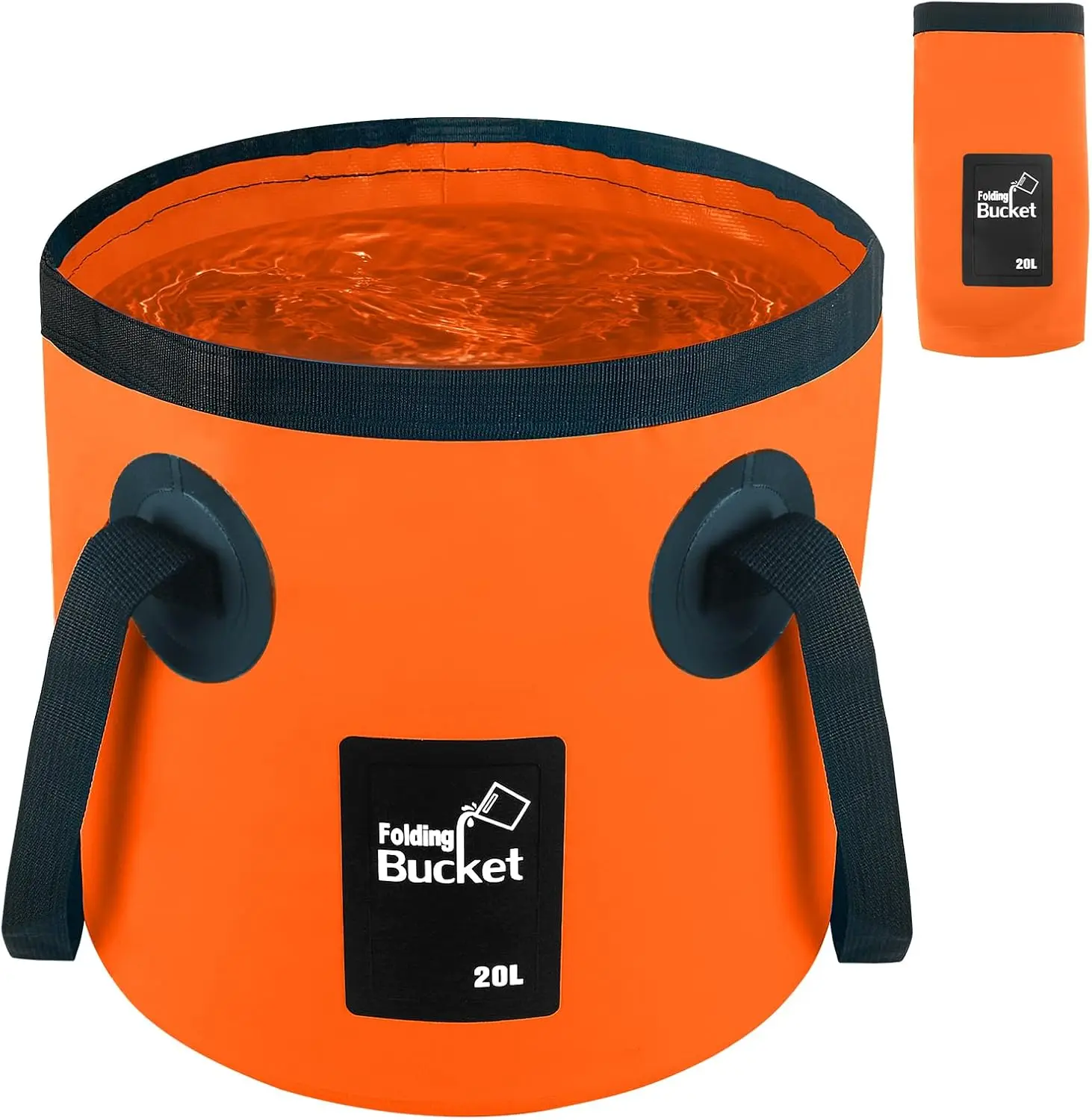 

Складное ведро на 5 галлонов с ручкой для кемпинга, мойки автомобилей, садоводства и хранения воды в экстренных случаях
