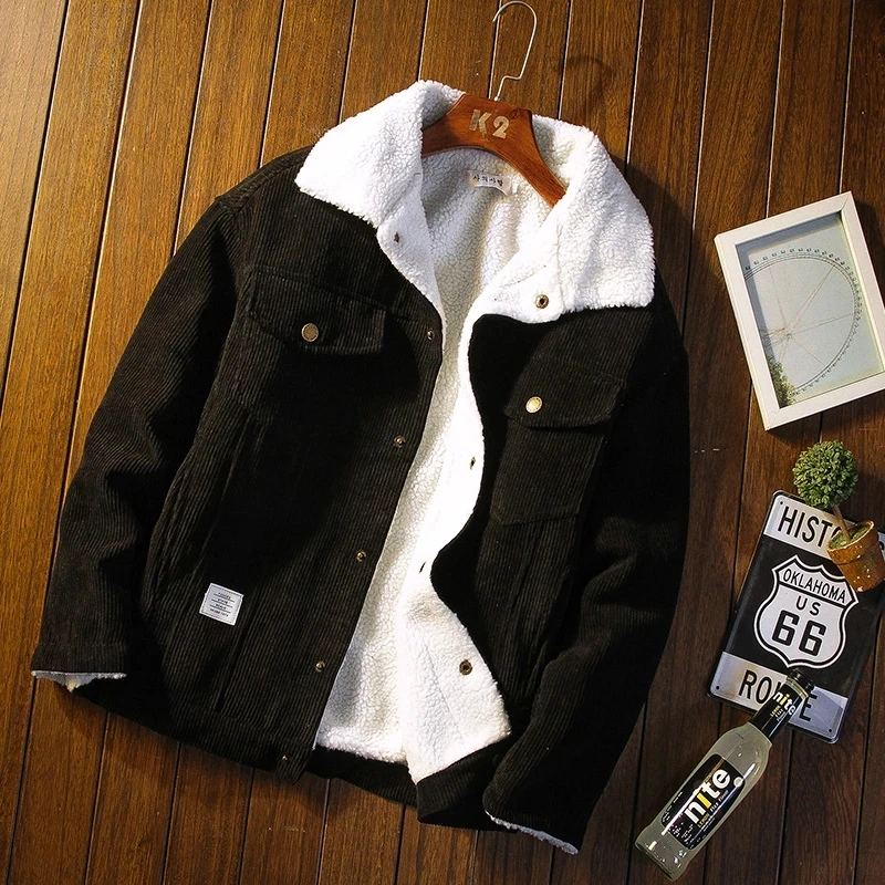 Men's Jackets and Coats Fashion Warm Corduroy Thick Coats 2026 Winter Fashion Men's Coats Down Jackets Men's Cotton Clothing
