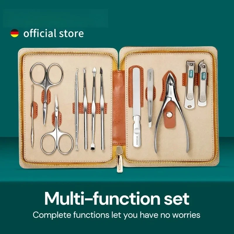 

Manicure Set 12 in 1 Full Function Kit Professional Stainless Steel Pedicure Sets with Leather Portable Case Idea Gift