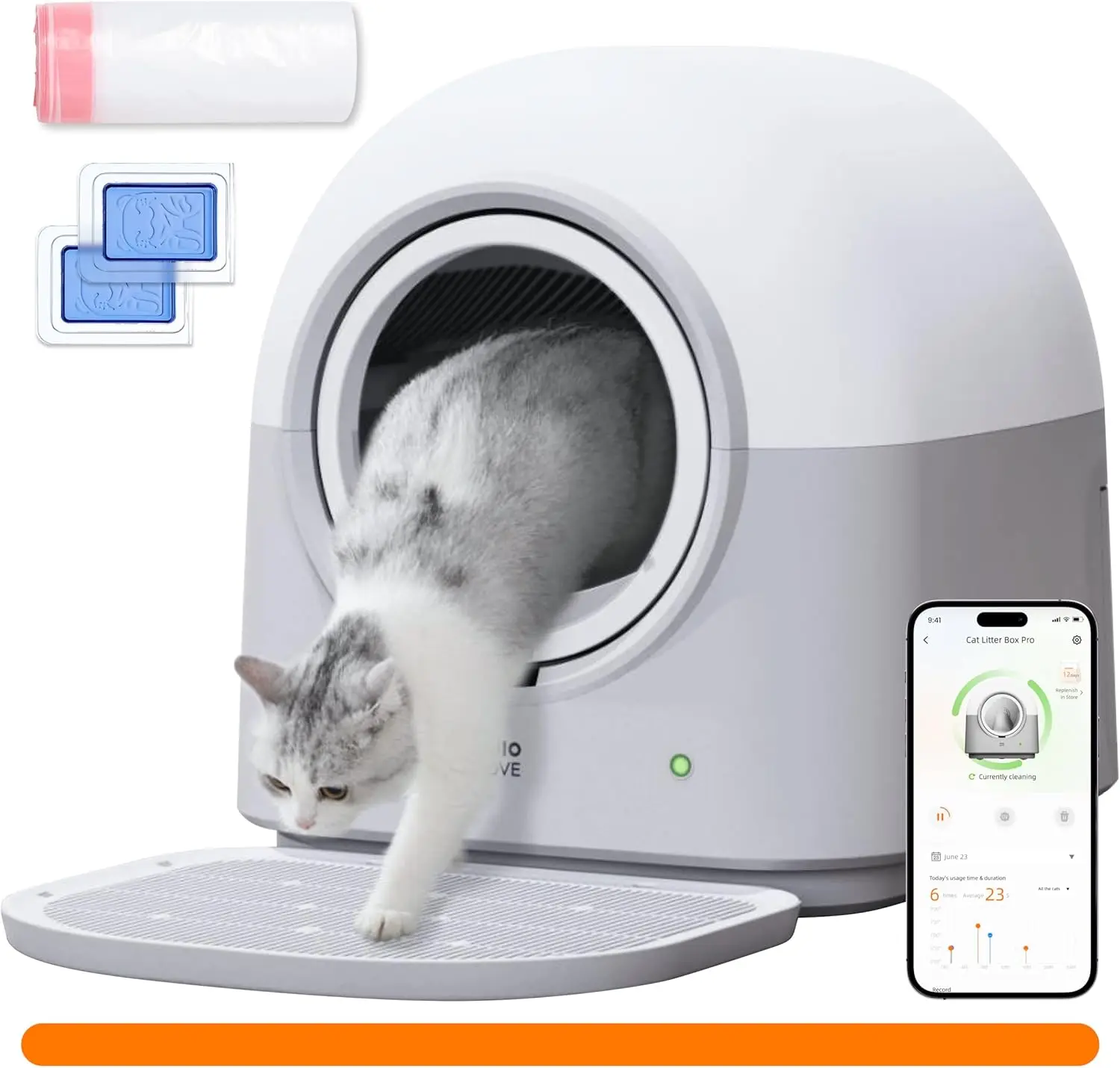 Self-Cleaning Litter Box-Free Smart Robot self Cleaning Litter Box - Large 60L Capacity, Safe Anti-Pinch