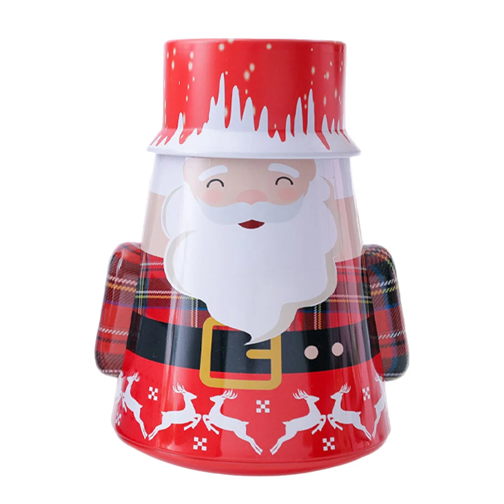 

Christmas Candy Jar Iron Case Large Capacity Xmas Candy Storage Container Tumbler Gift Box Christmas Sugar Bowl