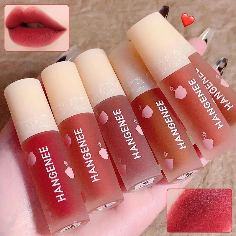 Matte Lip Glazuur Nude Lippenstift Matte Fluwelen Duurzame Fluwelen Vloeibare Lippenstift Sterke Make-Up Art Sexy Waterdicht Rood