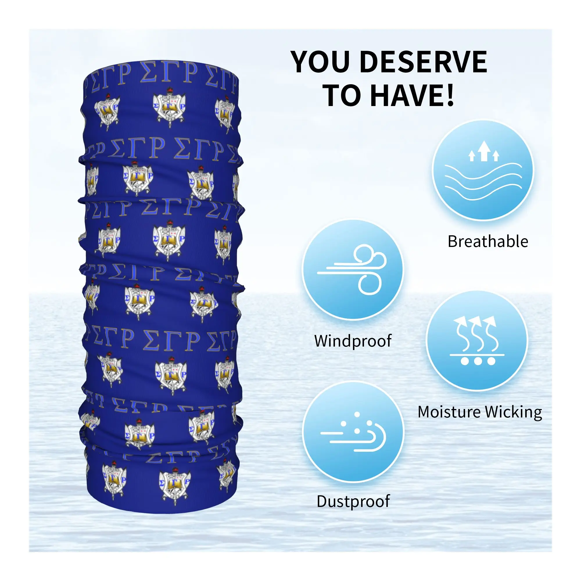 سيجما جاما رو باندانا الشتاء الرقبة أدفأ المرأة يندبروف التفاف الوجه وشاح للتزلج نادي نسائي أمريكي أفريقي الجراب عقال #3