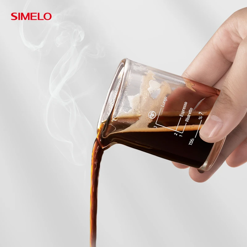 

SIMELO 70ml Thickened Glass Coffee Cup with Double scale Espresso Measuring Mug Single Mouth Extraction Cup for Baristas