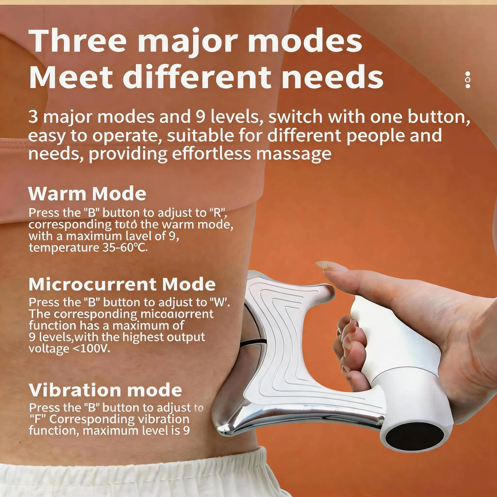 Electric Fascia Massager Muscle Scraper Body Lifting Massage Blade thermal massage Kneading acupoints deep stress fatigue relief