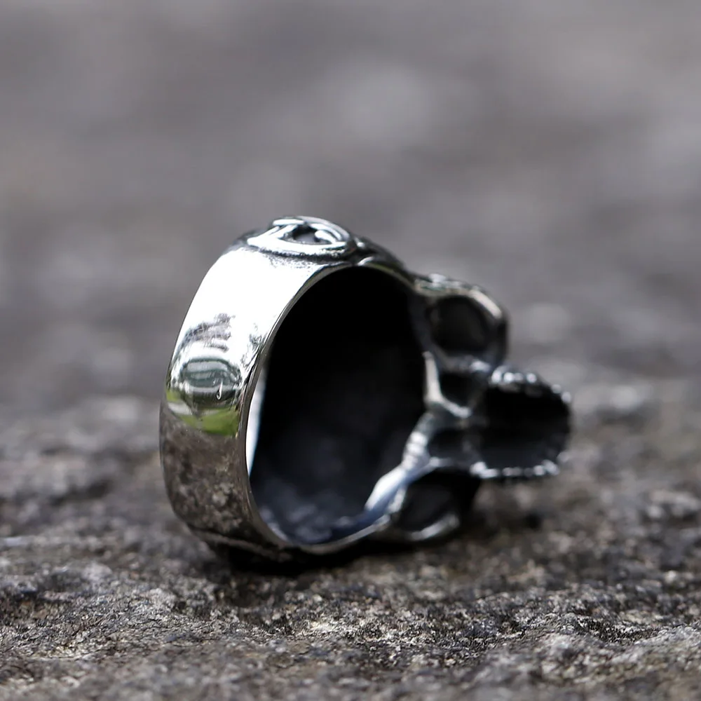 NEW Men\'s 316L stainless-steel rings Retro Skull Head Vintage gothic punk high-quality Jewelry Gifts free shipping
