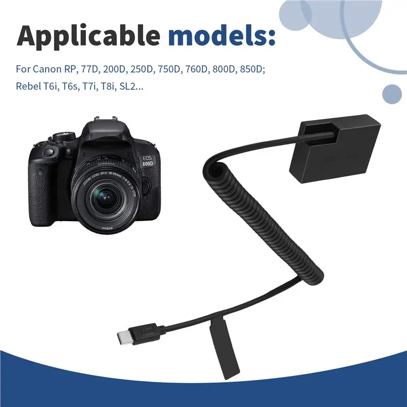 ACK-E18 LP-E17 DR-E18 Dummy Coupler Battery Camera Adapter For Canon 850D 800D 760D 750D 77D T6I T6S T7I X9I RP Parts