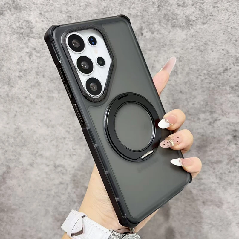 Four Corner Anti Drop Airbag 360° Rotating Bracket Phone Case For Magsafe For Samsung Galaxy S26Ultra S24 S25 Plus Protectionset