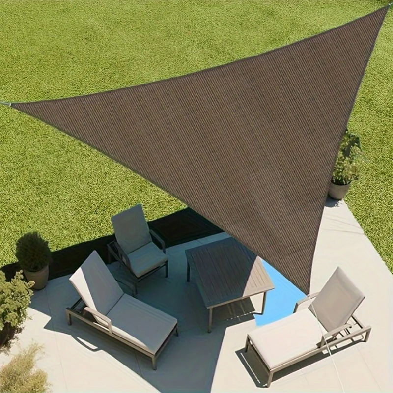 12X12X12ft Sun Shade Sail Curved Edge Outdoor Shade Canopy Mocha Breathable 95% UV Block Shade Cloth for Patio Garden Backyard