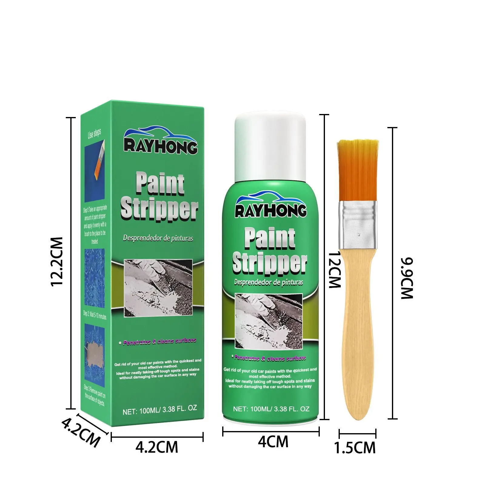 Car Paint Stripper Paint Remover For Auto Marine Paint Wall Graffiti Correction Removal Quick Peeling Paint With Brush