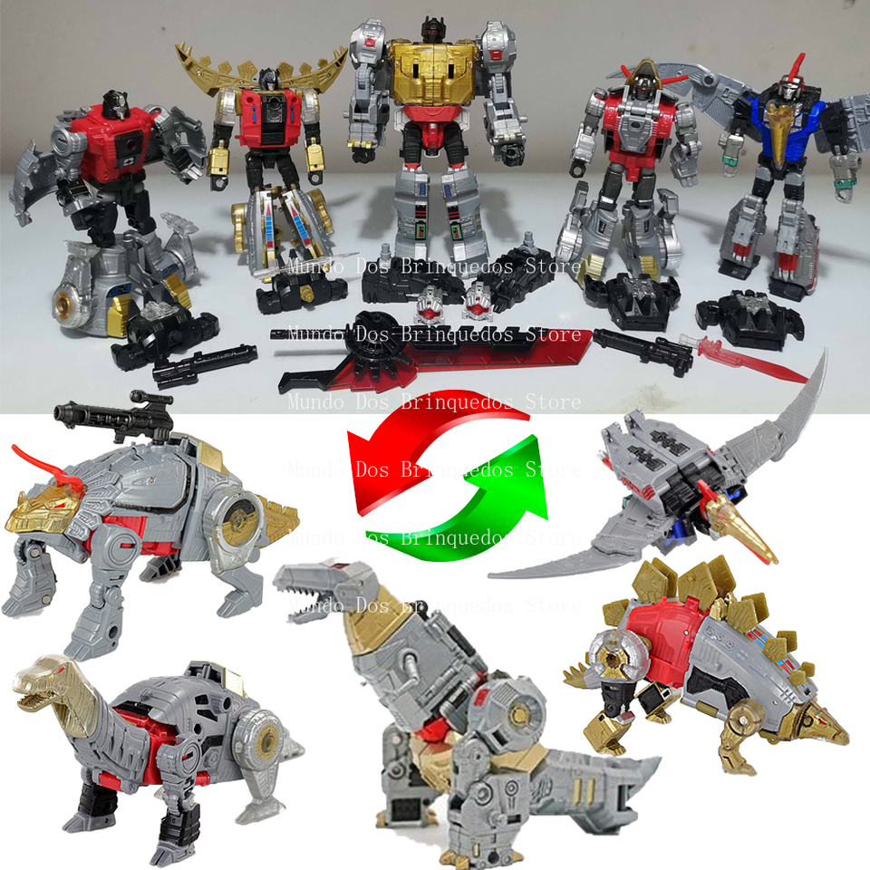 BPF Dinosaur 5IN1 Transformation Toys Combination Dinobot Grimlock Swoop Sludge Slag Snarl Action Figure Deformation Robot Model