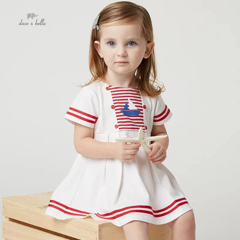 

Dave Bella Girl's Dress Children's Baby Summer Casual Cotton Ventilate Short Sleeves Princess Outdoors DB 2235579