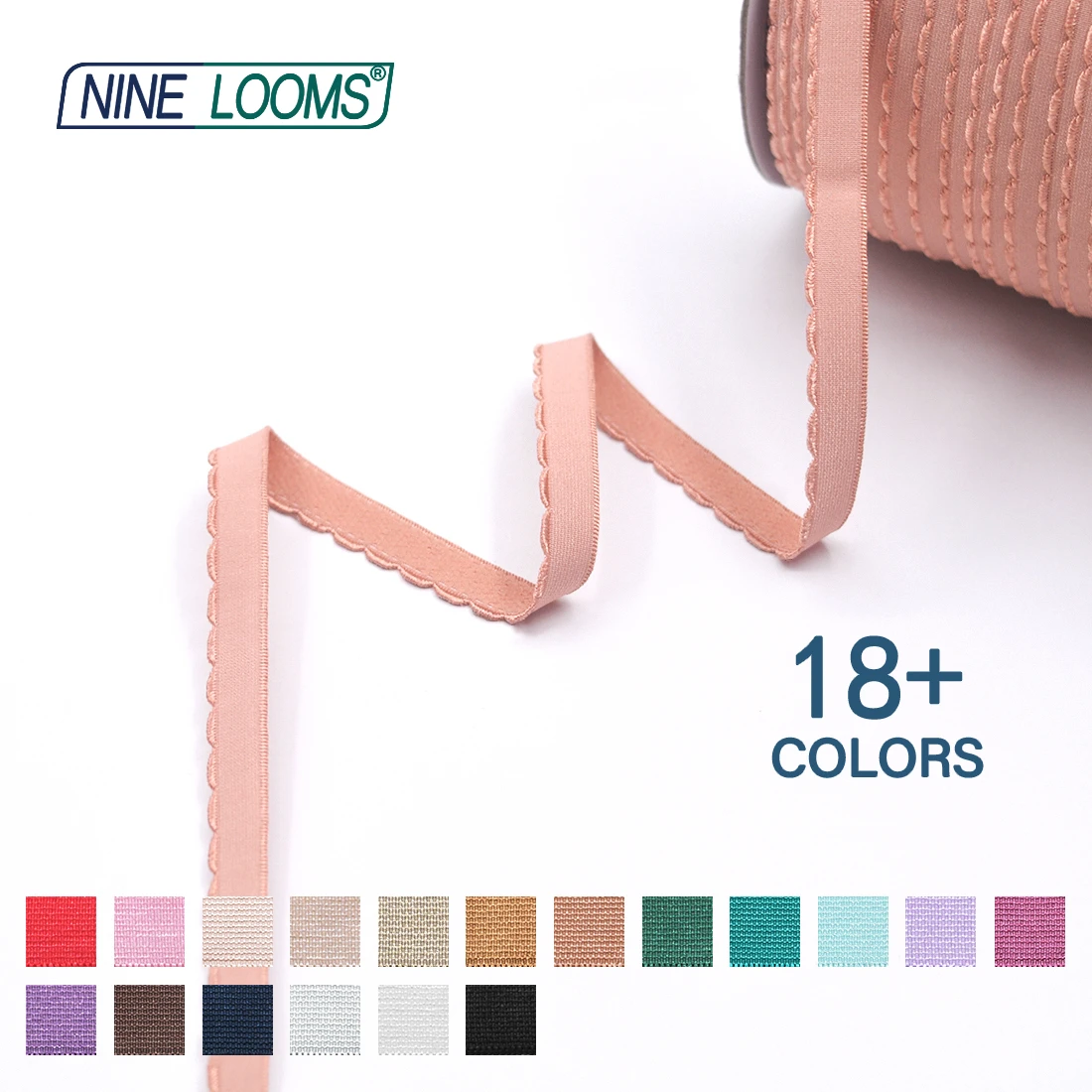 NINE LOOMS Picot BH-Träger, Gummibänder, 3/8 Zoll, 1/2 Zoll, 5/8 Zoll, 10 mm, 13 mm, 15 mm, Plüsch-Schulterband, Dessous-Nähbesätze, 50 100 Yard per Spule – Detail 10