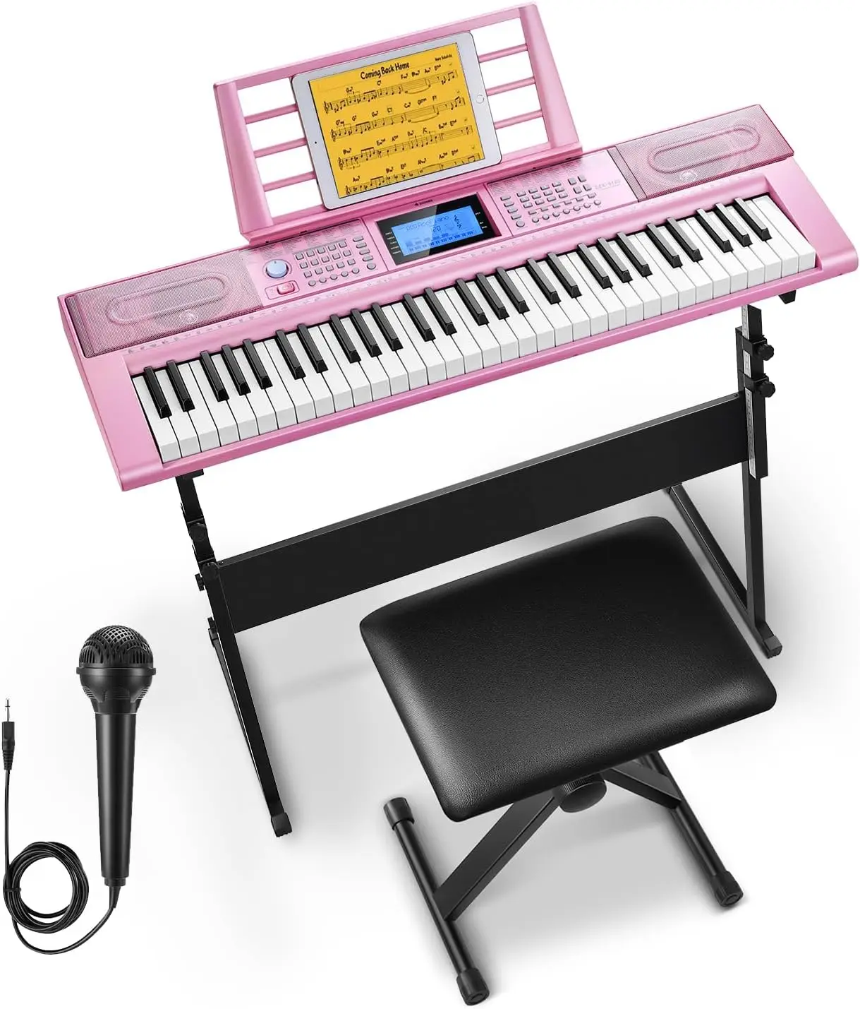 Keyboard Piano 61 Key, Electric Keyboard Kit with 249 Voices, 249 Rhythms - Includes Piano Stand, Stool, Microphone, Gift