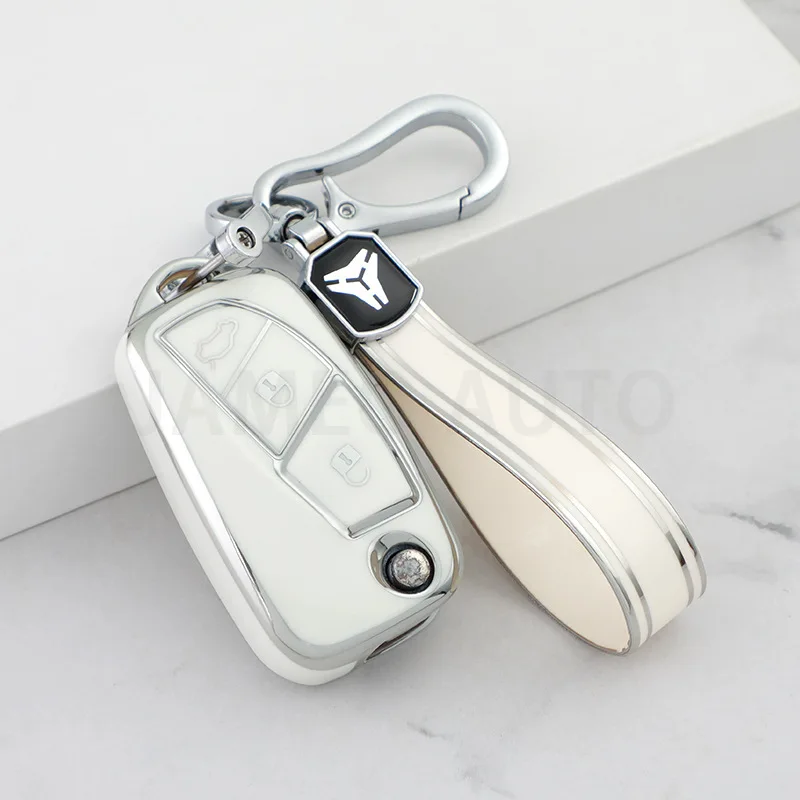 For FIAT 500 Panda Stilo Ducato Punto Doblo Bravo TPU Car Flip Key Case Cover Shell Fob Bag Protected Accessories