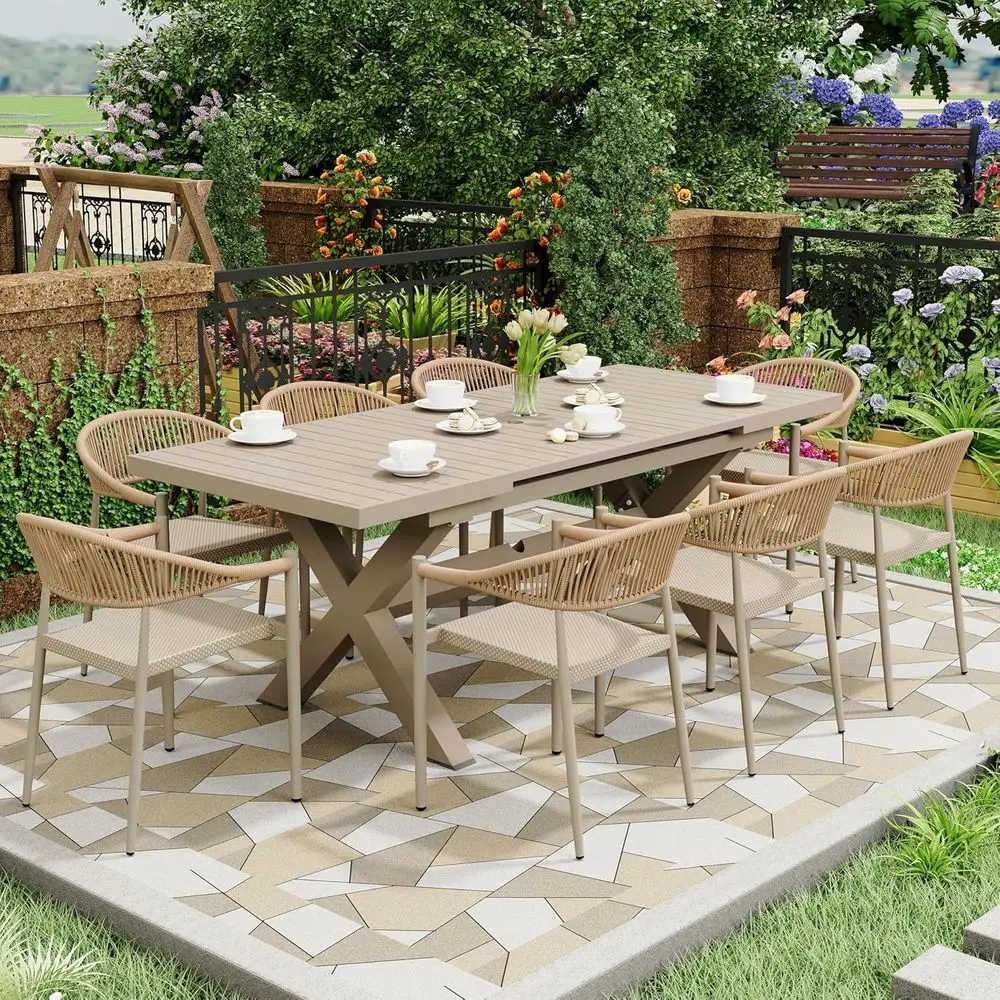 Stackable Rattan Outdoor Dining Chairs with Arms, Woven Rope Garden Armchairs, Metal Frame, No Assembly Needed, Suitable for Bal