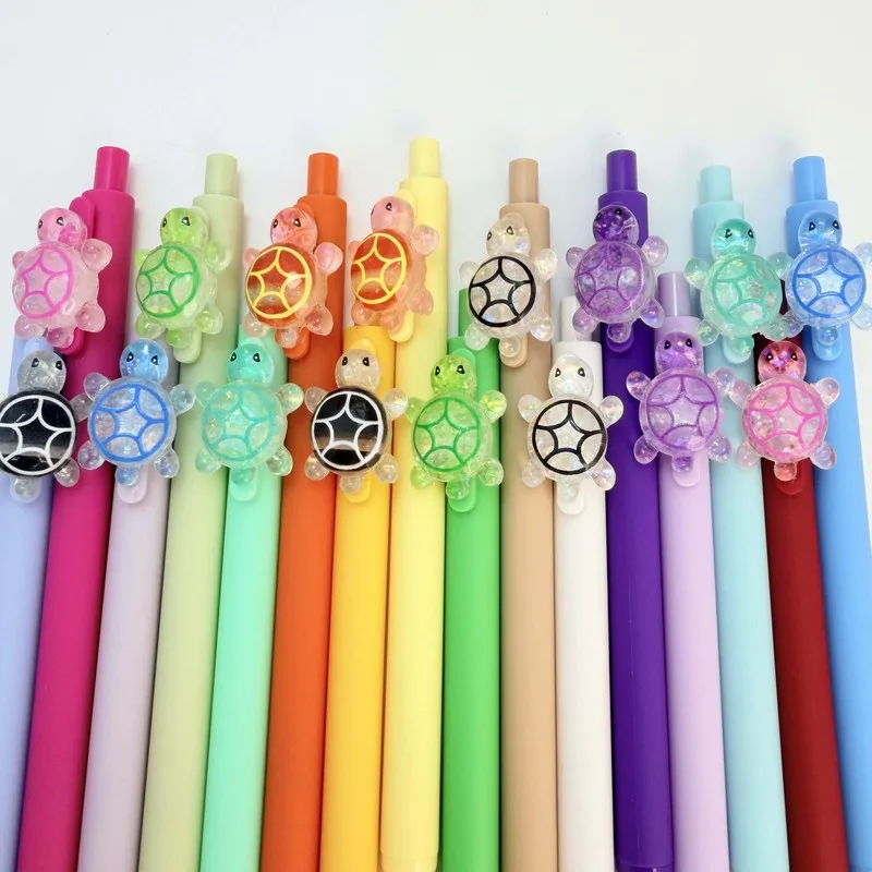 20/30pcs  Creative, simple, cute, colorful, turtle-shaped retractable ballpoint pen Campus Design Back-to-School Season Little T