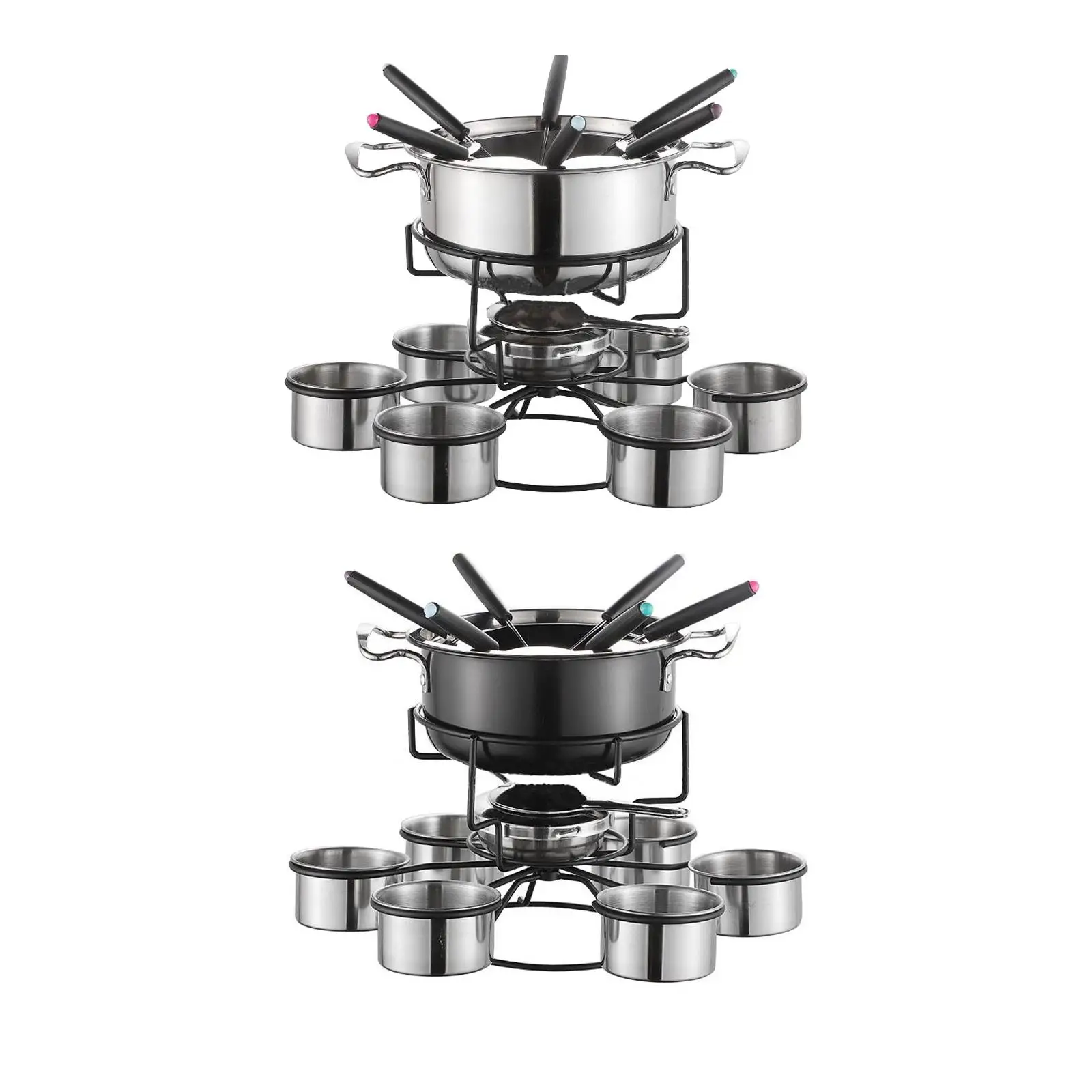 Fondue Pot Set Cooking Stove Thickened Multifunction Stable Melting Maker Home for Wedding Outside Birthday Party Picnic Camping