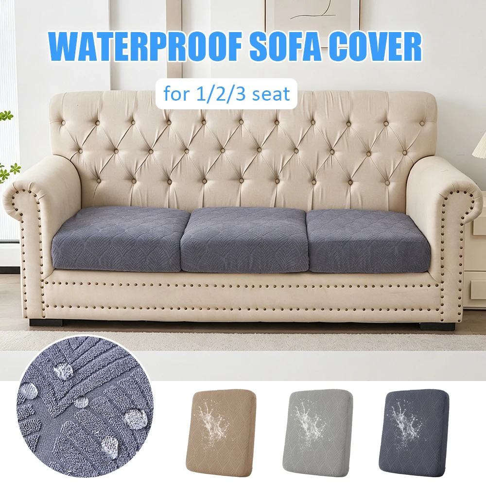 Waterproof Thick Sofa Cover Leaf Pattern Jacquard Sofa Cushion Covers with TPU Film Universal Living Room Garden Sofa Case