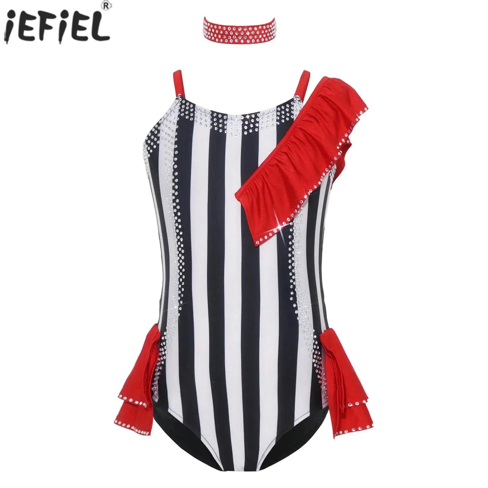 fantasia-de-performance-de-circo-para-meninas-leotardo-de-danca-e-ginastica-sem-mangas-com-strass-brilhantes-e-listras-acompanha-choker