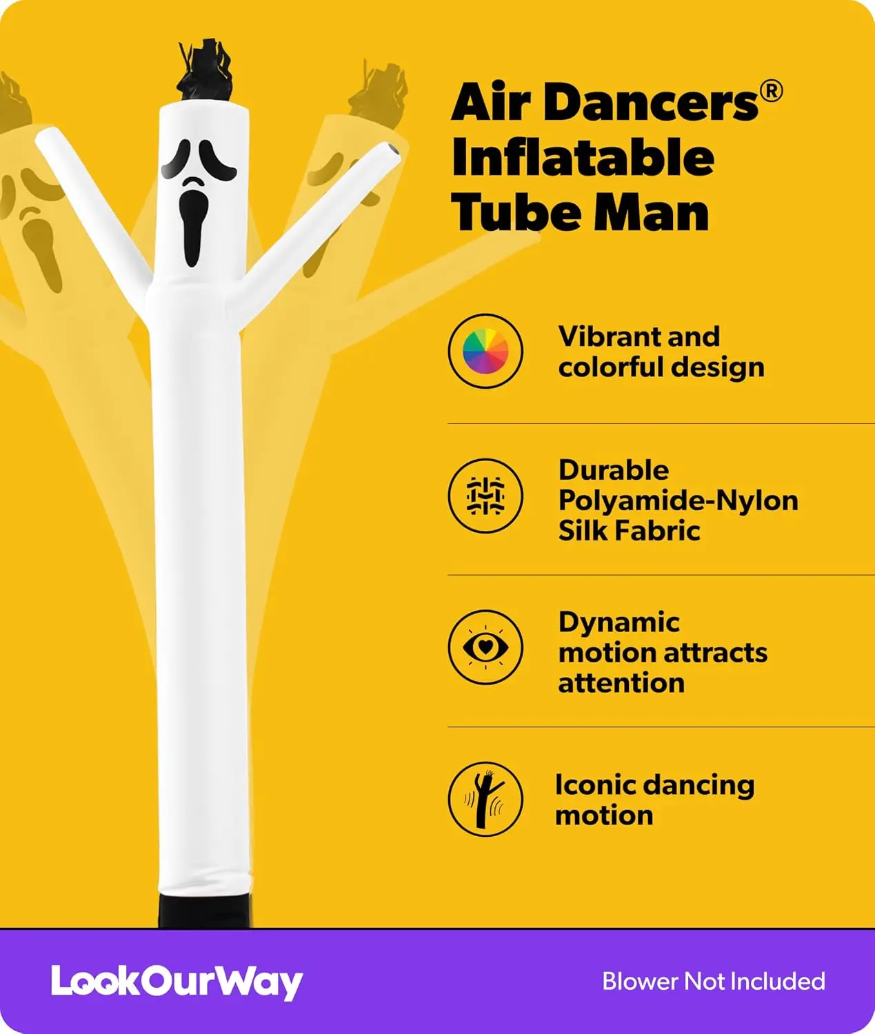 Halloween Ghost Air Dancer Yard Inflatable Tube Man Blower Excluded