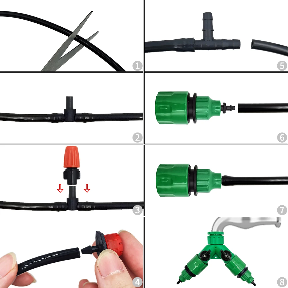 Irrigation System Garden Tools Drip Watering Kits Automatic Watering Hose With Adjustable Convenient Installtion Saveing Water