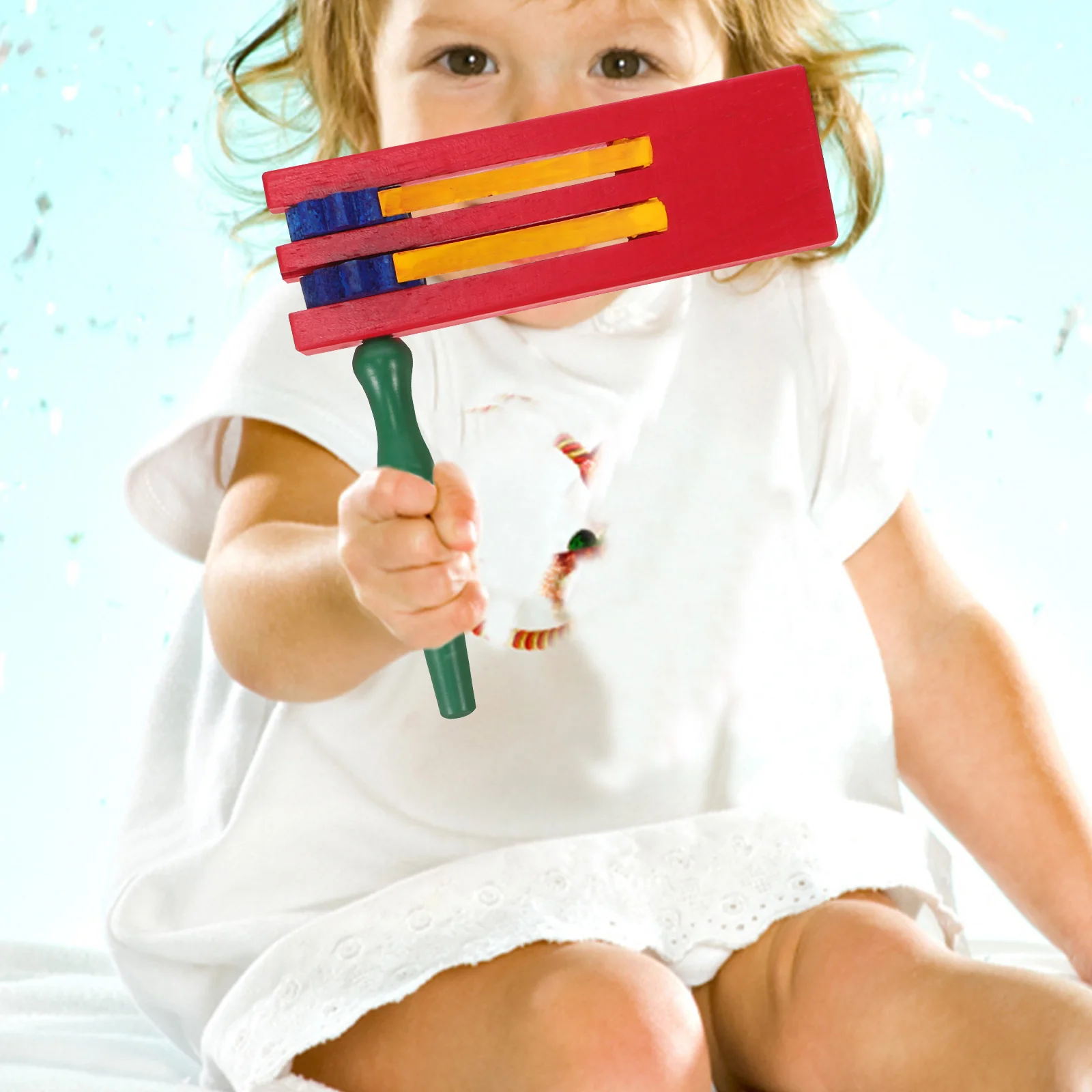 Castañuela de mano con trinquete de madera, instrumento de percusión Musical educativo para fiesta familiar, ritmo de interacción, 2 uds.