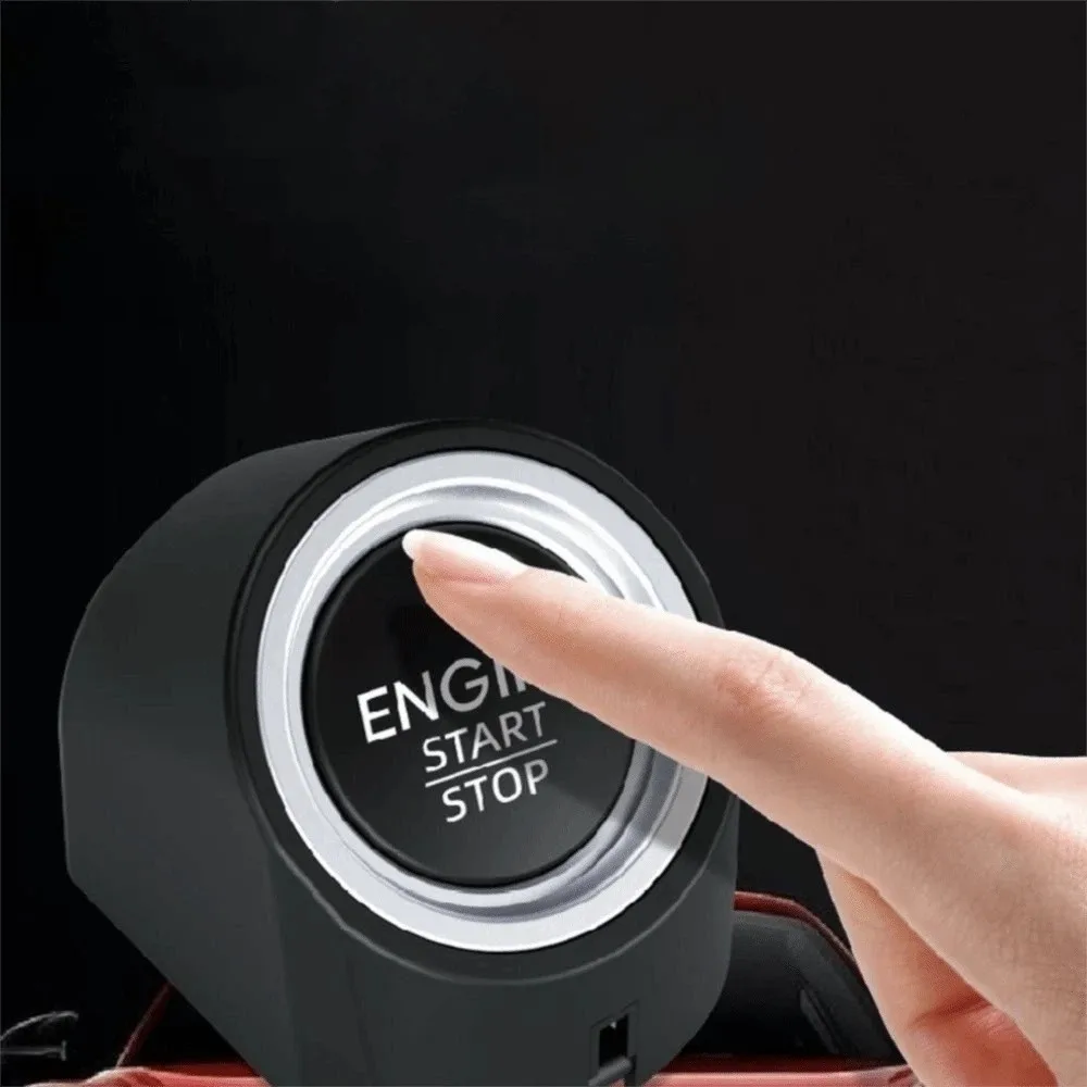 Cartoon Simulation Car Engine Ignition Sound Keychain Button Press Connecting Chain Sound Effect Pendant Sturdy Metal Key Ring