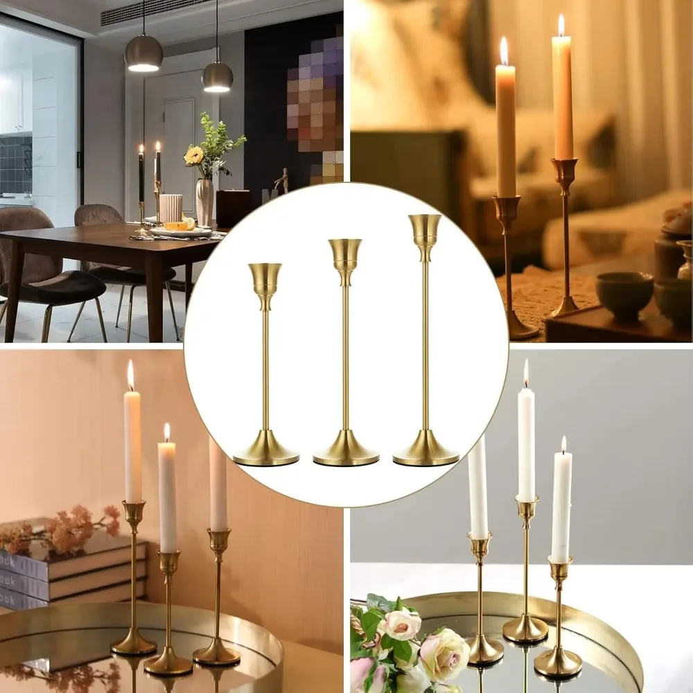 1/3 Stück Vintage elegante Tischkerzenhalter aus Metall und Aluminium, Heim- und Hoteldekoration, Kerzenhalter, Kerzenständer