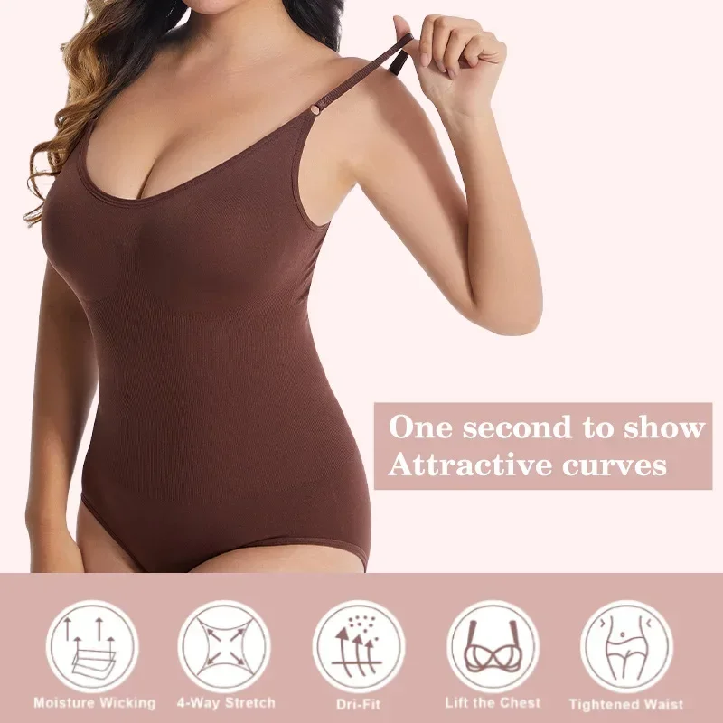 

New Bodysuit Shapewear Pants Large Size Sling Undershirt Gathered Collect Side Breasts Shaping Hip Lift Waist Corset Pants