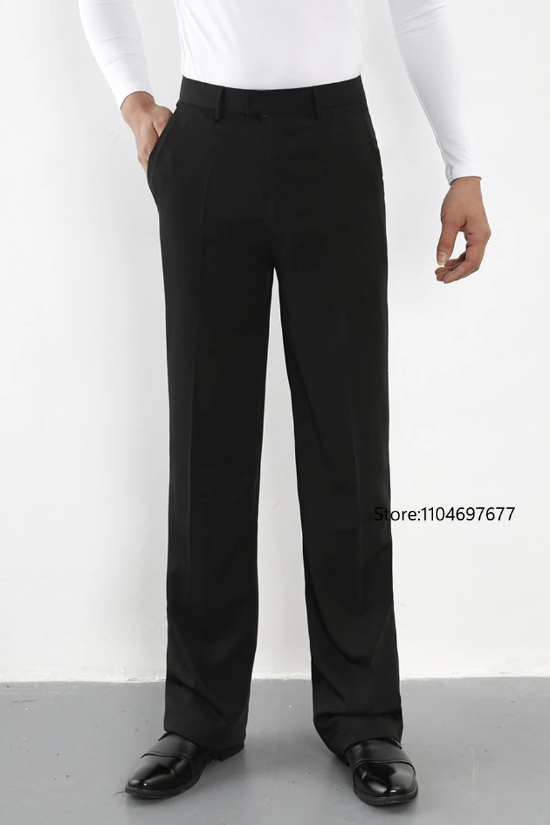 

Профессиональные мужские черные брюки для латиноамериканских танцев, атласные брюки для бальных танцев для взрослых, для сальсы, танго, румбы, самбы, ча-ча-ча, латинские брюки