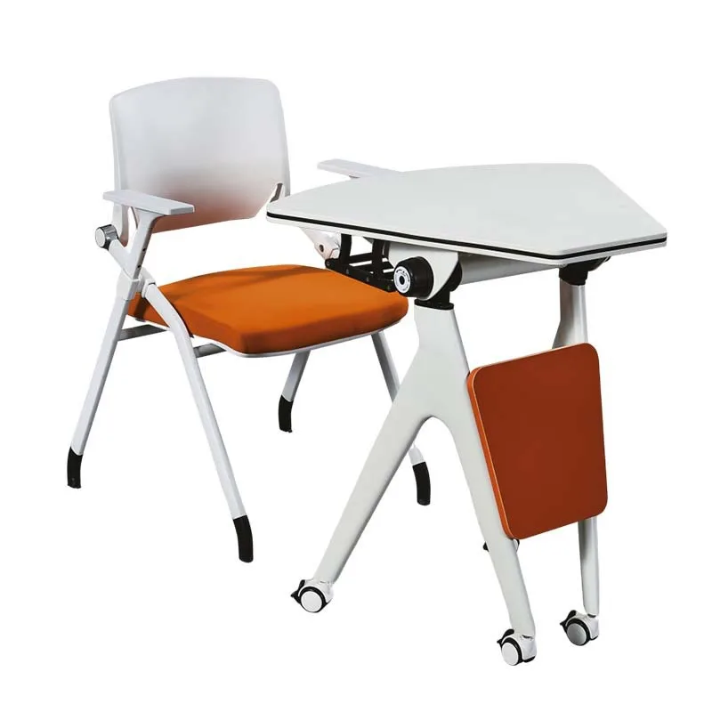 Movable folding conference table training institution tutoring class single training table with roller desk y