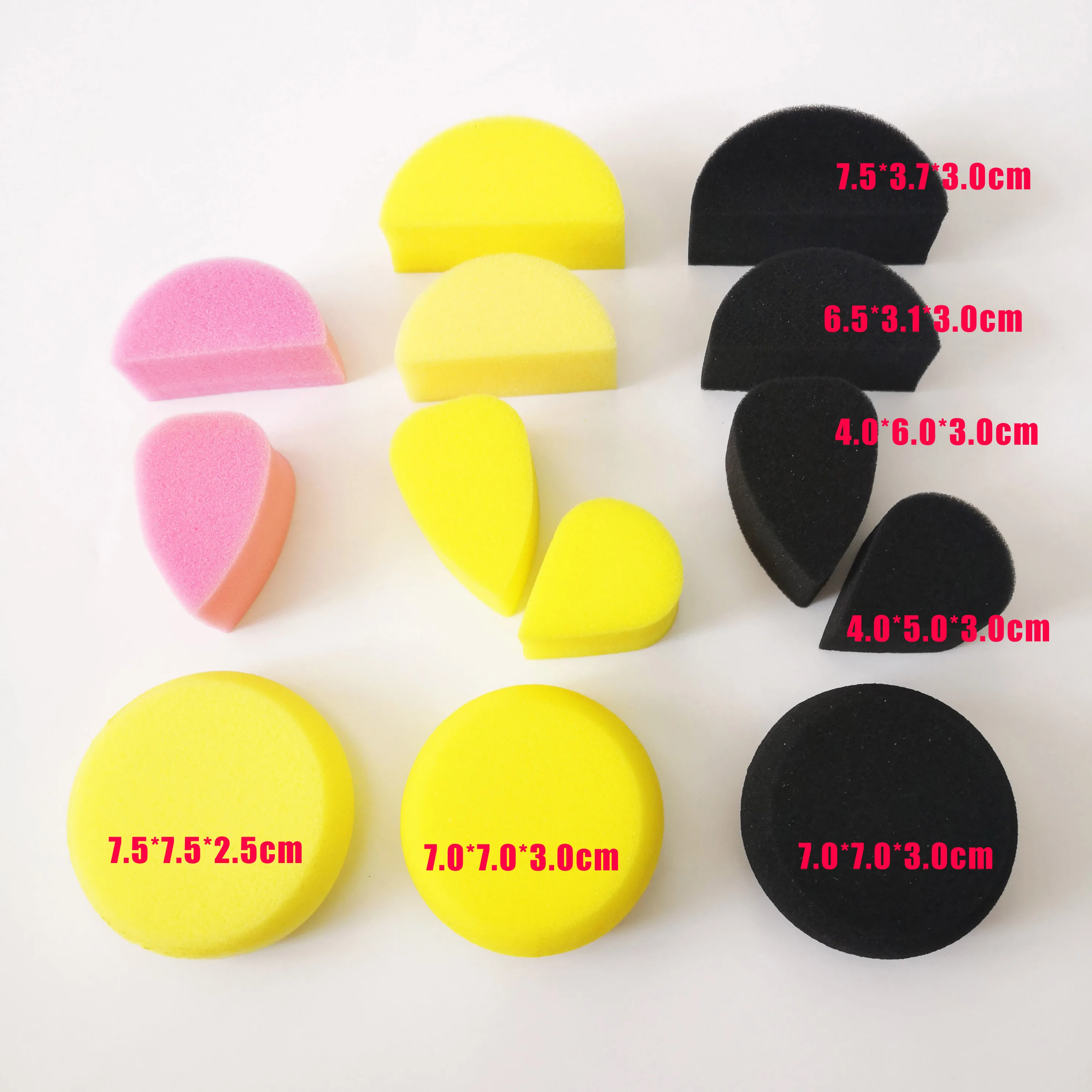 Atacado maquiagem beleza forma personalizada halloween chrismas rosto pintura esponja preto amarelo rosa esponja facial