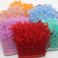 1meter tear flat head Marabou turkey feather dyed making cloth edge diy for Clothes Jewelry Accessory Sewing crafts decor10-15cm