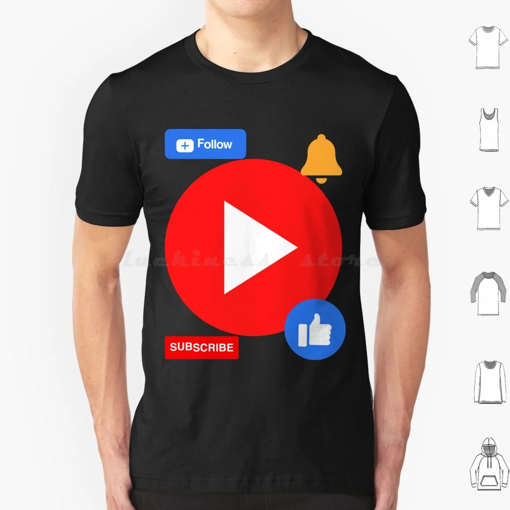 Follow Like Subscribe T Shirt Cotton Men Women DIY Print Follow Like Subscribe Follow Like Subscribe Hit The Bell Hit The Bell