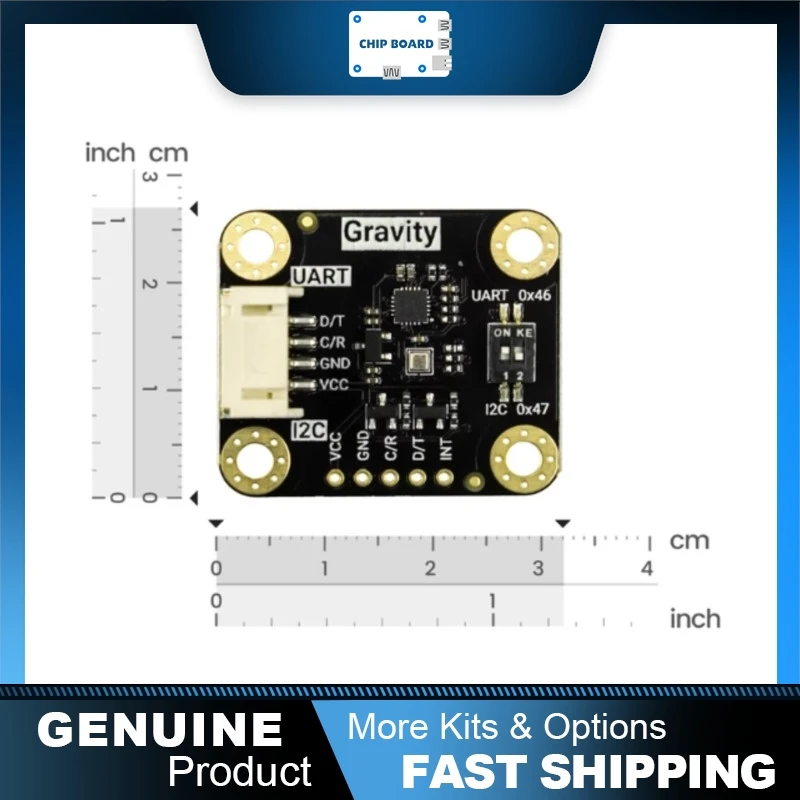 

DFRobot Gravity BMP581 Pressure & Temp Sensor Board with Bosch BMP581, ±0.3hPa Accuracy, I2C/UART Output