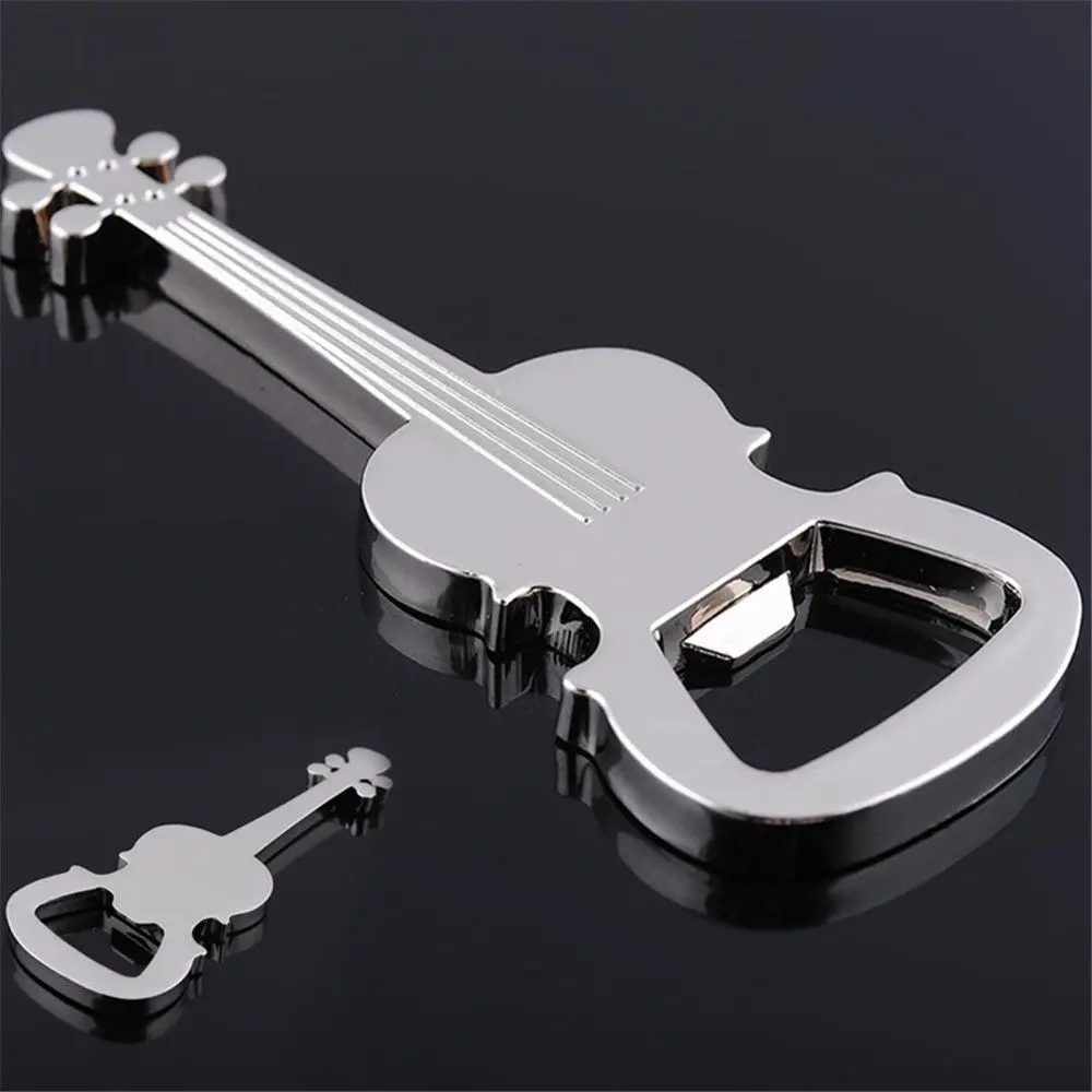 Cute Guitar Design Silver Color Zinc Alloy Beer Opener Guitar Shaped Bottle Opener Unique Gift
