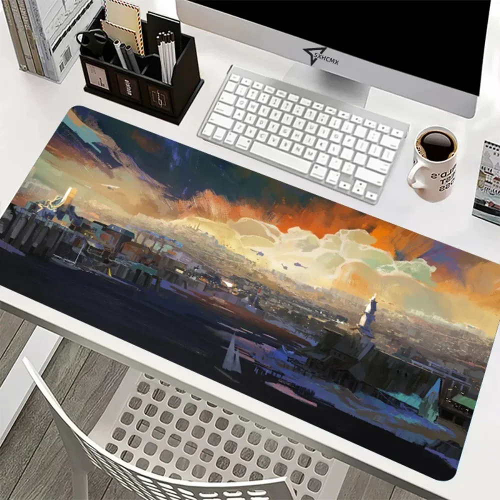 Disco Elysium Pattern Mouse Pad XXL Extended Gaming Desk Mat, Non-Slip Keyboard Pad for PC Gamer Desktop Accessories