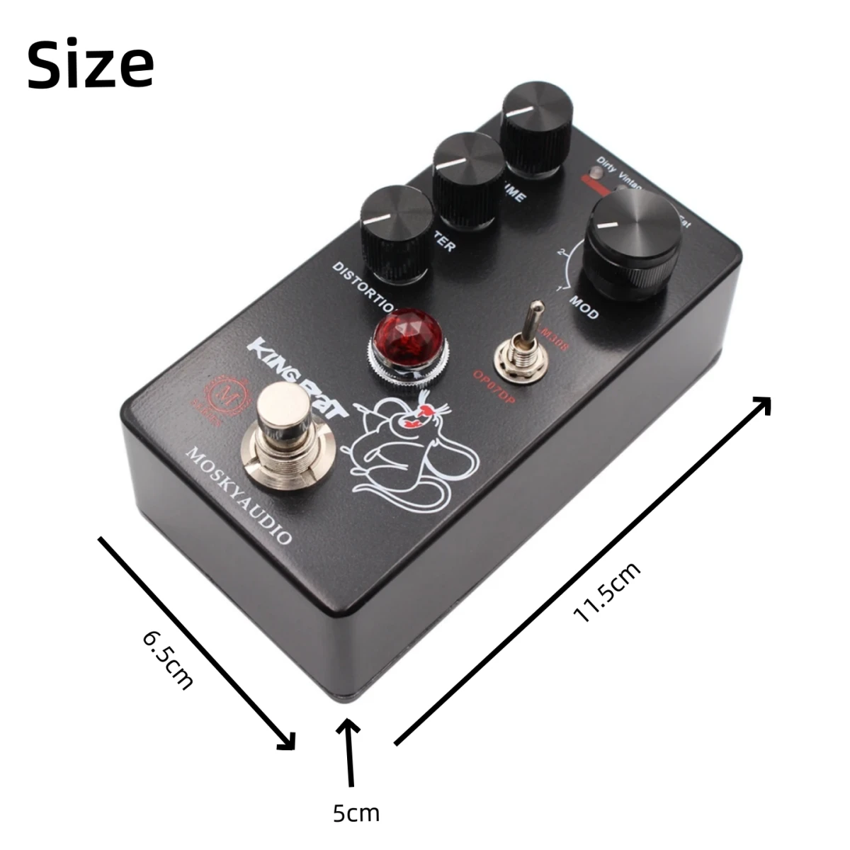 Mosky KING RAT Effects Pedal Distortion Fuzz 4 Mode Buttons True Bypass for Electric Guitar Bass Player Stage Live Performance